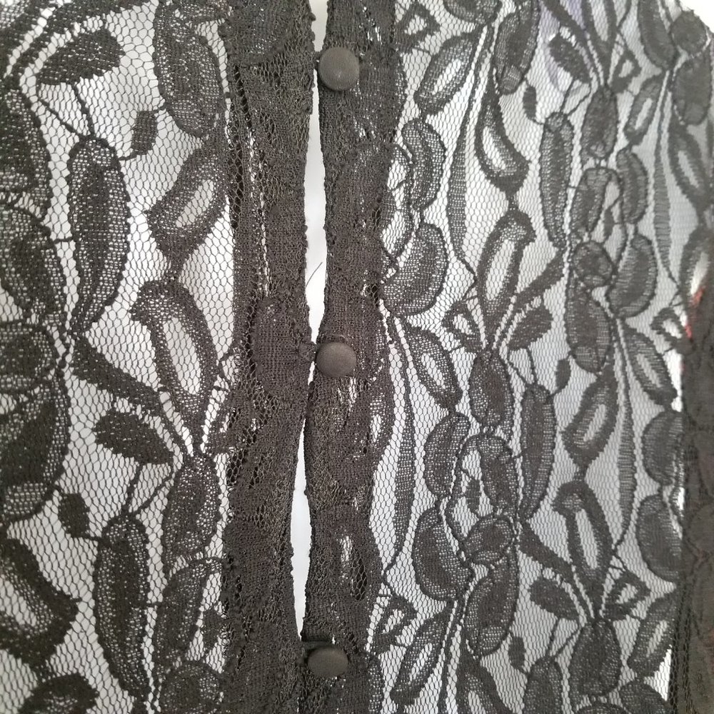 Black & Red Lace Blouse - Picture 7 of 8